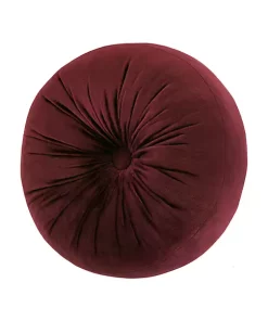 Wholesale 😍 J Queen New York Montecito - Red Tufted Round Decorative Throw Pillow 😀 -J Queen Shop Belk 1443