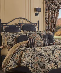 Hot Sale ✔️ J Queen New York Toscano Black 4 Piece Comforter Set ⭐