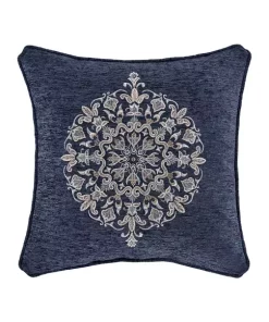 Promo ✨ J Queen New York Botticelli Navy 18 Inch Square Embellished Decorative Throw Pillow 🥰 -J Queen Shop Belk 1651