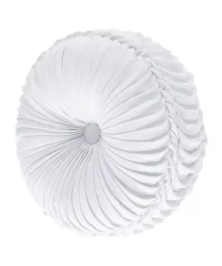Coupon 🧨 J Queen New York Flint White Tufted Round Decorative Throw Pillow 🛒
