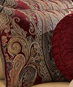 New ✨ J Queen New York 4 Piece Garnet Red King Comforter Set 🛒 -J Queen Shop Belk 31