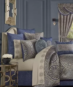 Discount 😀 J Queen New York Botticelli Navy 4 Piece Comforter Set 🥰