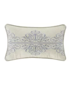 Best deal 💯 J Queen New York Aidan Silver Boudoir Decorative Throw Pillow 😀