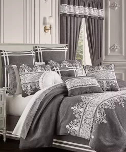 Best Sale 🔥 J Queen New York Flint Charcoal 4 Piece Comforter Set 👏