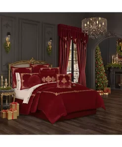 Promo 🎉 J Queen New York Noelle - Crimson Duvet Cover 3Pc. Set 🌟 -J Queen Shop Belk 655