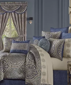 Coupon ❤️ J Queen New York Botticelli Navy 18 Inch Square Decorative Throw Pillow 💯 -J Queen Shop Belk 735