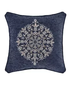Coupon ❤️ J Queen New York Botticelli Navy 18 Inch Square Decorative Throw Pillow 💯 -J Queen Shop Belk 736