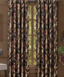 Wholesale 🤩 J Queen New York Martinique Black 84 Inch Window Panel Pair 🎁 -J Queen Shop Belk 741