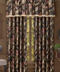 Hot Sale 💯 J Queen New York Martinique Black Window Straight Valance 😉 -J Queen Shop Belk 761