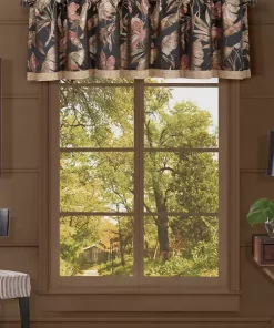 Hot Sale 💯 J Queen New York Martinique Black Window Straight Valance 😉 -J Queen Shop Belk 762