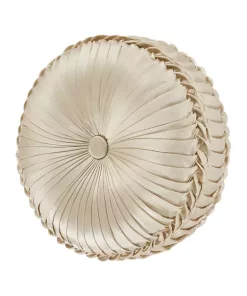 Coupon 🔥 J Queen New York Blossom Tufted Round Decorative Throw Pillow 🥰